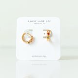 gold filled rainbow cz hoop