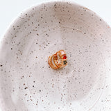 gold filled rainbow cz hoop