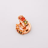 gold filled rainbow cz hoop