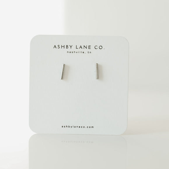 silver filled bar studs