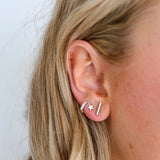 silver filled bar studs